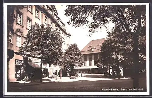 AK Köln-Mülheim, Partie am Bahnhof