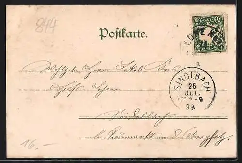 Künstler-AK Straubing, Ludwigplatz und Altstadtansicht
