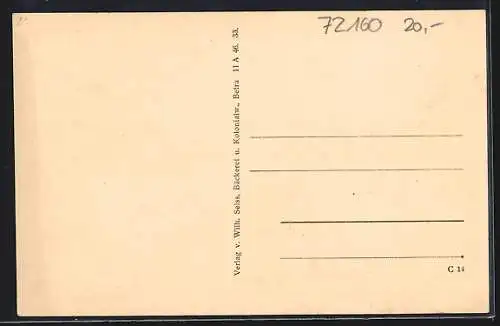 AK Betra i. Hohenzollern, Schul- u. Rathaus, Partie i. d. Hauptstrasse