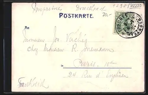 Künstler-AK Freudenstadt, Hotel Christofs-Au, Dependance zu Kurhaus Waldeck
