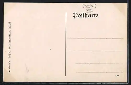 AK Pfeffingen / Württ., Gemischtes Warengeschäft Fr. Eissler, Ortsansicht