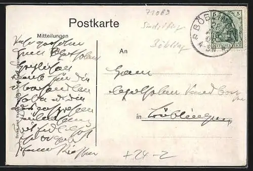AK Darmsheim, Brandunglück 1907, Zerstörte Ortspartie