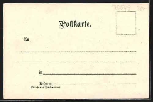 Lithographie Spaichingen, Gewerbemuseum, Städt. Schulgebäude, Messnerhaus Dreif. Berg