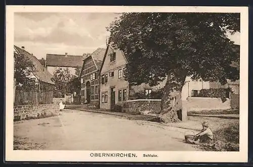 AK Obernkirchen, Strassenblick in die Schluke