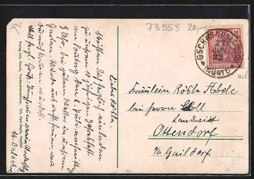 AK Vordersteinenberg, Gasthaus z. Hirsch, Schule, Ortsansicht