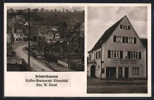 AK Scharnhausen a. F., Café-Restaurant Körschtal v. W. Durst