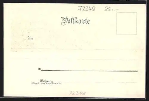 Lithographie Rosenfeld / Württ., Kirche und Gasthof Forsthaus, Rathaus und Apotheke