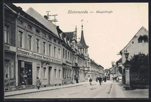 AK Elsterwerda, Hauptstrasse an der Schlosserei R. Dörries