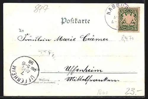Lithographie Nabburg, Ortsansicht, Perschen, Trausnitz mit Gefängnis Friedrichs des Schönen von Österreich