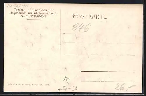 AK Schwandorf / Bayern, Tagebau und Brikettfabrik der Bayerischen Braunkohlen-Industrie AG