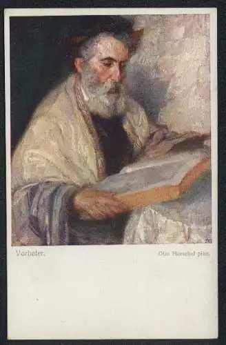 Künstler-AK Jüdischer Rabbi beim Studium der Bibel