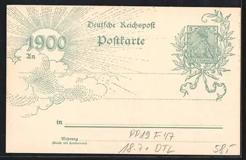 AK Ganzsache PP19F47: Halle /Saale, Markt mit Kirche und rotem Turm