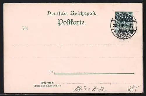 Lithographie Generalfeldmarschall Kronprinz Albert von Sachsen in Uniform zu Pferde, Ganzsache