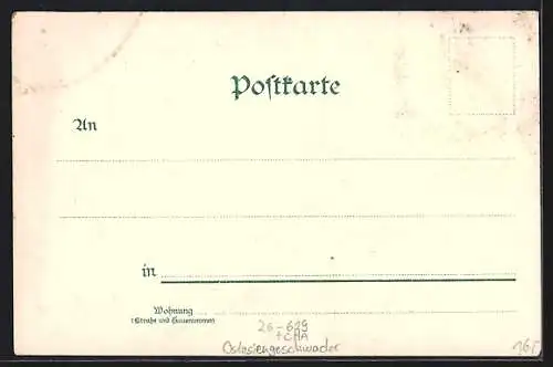 Künstler-Lithographie A. Heide: SM Kreuzer Gefion, Ostasiengeschwader, Prinz Heinrich