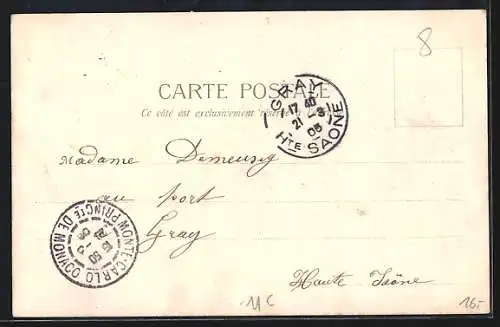 Passepartout-Lithographie Monte Carlo, Palais des Beaux-Arts, Le Casino, Vue des Jardins, Nouvelle Salle de Jeu