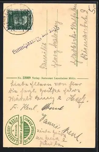 AK Mittweida, Gastwirtschaft in der Lauenhainer Mühle