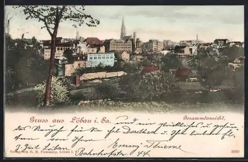 AK Löbau i. Sa., Blick auf den Ort