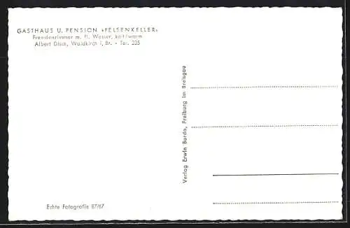 AK Waldkirch i. Br., Gasthaus und Pension Felsenkeller, Inh. Albert Disch