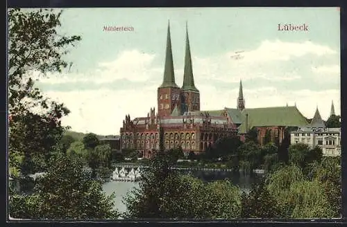 AK Lübeck, Blick auf den Mühlenteich