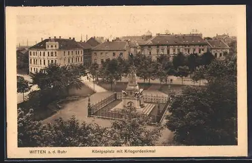AK Witten a. d. Ruhr, Königsplatz mit Kriegerdenkmal