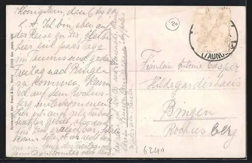 AK Königstein i. T., Ortsansicht mit der Ruine