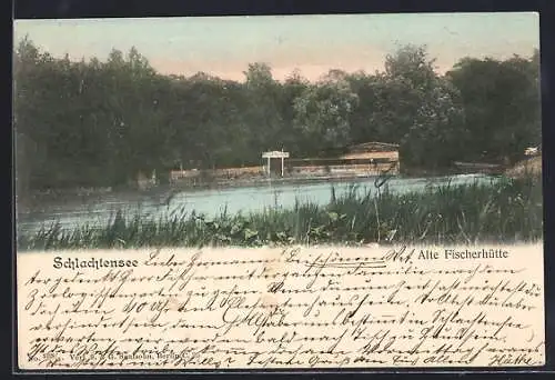 AK Berlin-Schlachtensee, Gaststätte Alte Fischerhütte am Wasser