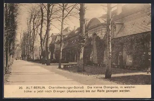 AK Berlin-Charlottenburg, Partie an der Orangerie