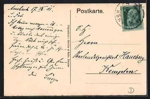 AK Ansbach, Partie am Schlossplatz mit Kgl. Filialbank