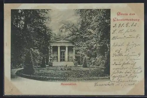 Mondschein-AK Berlin-Charlottenburg, Blick auf das Mausoleum