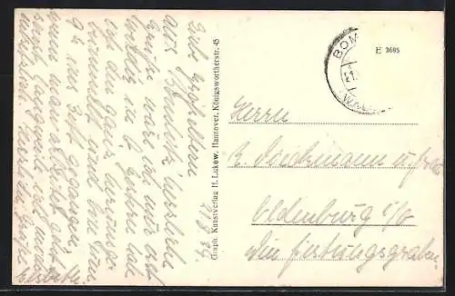 AK Bomlitz i. Hann., Ledigenheim mit Strassenpartie und Auto