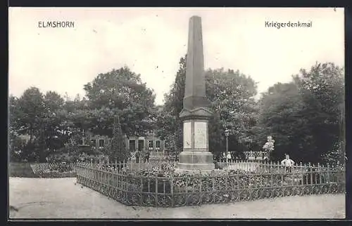 AK Elmshorn, Kriegerdenkmal mit Parkanlage