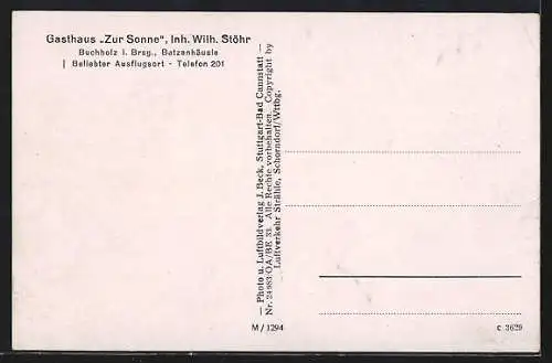 AK Buchholz bei Waldkirch, Fliegeraufnahme des Ortes
