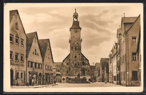 AK Hersbruck, Hindenburgplatz mit Rathaus