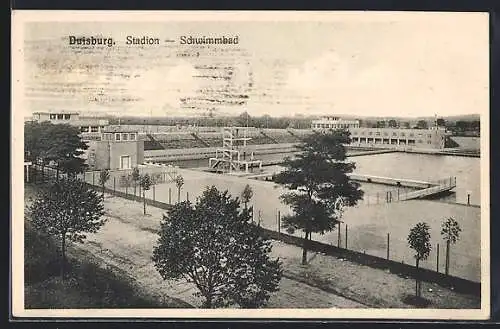 AK Duisburg, Blick auf das Stadion und Schwimmbad