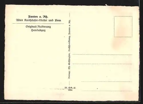 Künstler-AK Xanten a. Rh., Altes Karthäuser-Kloster und Dom