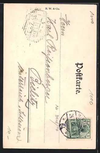AK Berlin, Hotel und Cafe Bauer, Inh. Oscar Bauer, Unter den Linden Ecke Friedrichstrasse