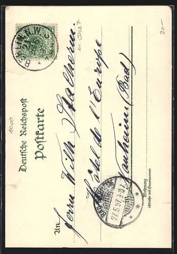 Lithographie Berlin, Central Hotel mit Strassenpartie