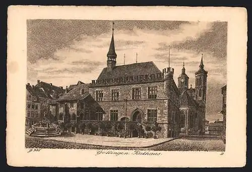 AK Göttingen, Rathaus mit Brunnen