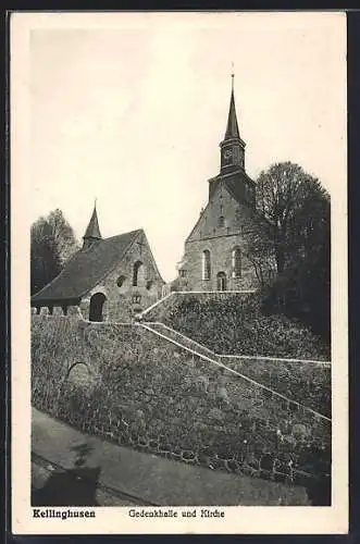 AK Kellinghusen, Gedenkhalle und Kirche