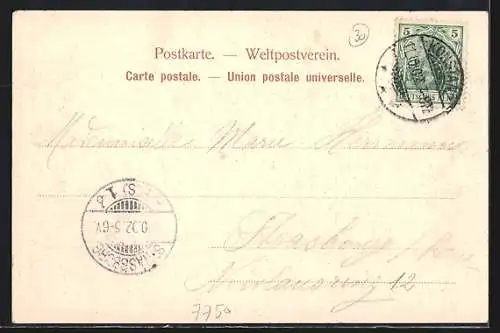 AK Insel Mainau, Panorama mit Schloss Mainau und Boot