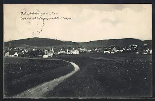 AK Bad Dürrheim, Ortsansicht mit Hügeln