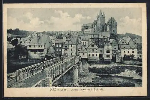 AK Diez a. Lahn, Lahnbrücke und Schloss