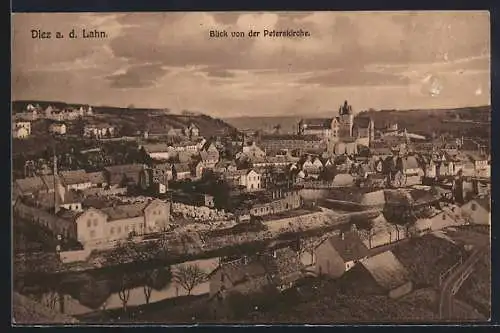 AK Diez a. d. Lahn, Blick von der Peterskirche