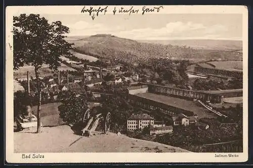 AK Bad Sulza, Ortsansicht mit Berg