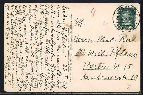 AK Bad Sulza, Ortsansicht mit Berg