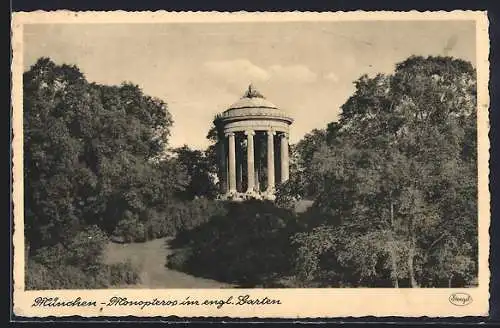 AK München-Schwabing, Monopteros im engl. Garten