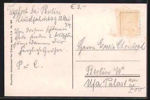 AK Berlin-Tegelort, Uferpartie am Tegeler See mit Segelboot