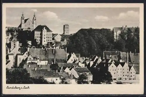 AK Landsberg a. Lech, Teilansicht aus der Vogelschau