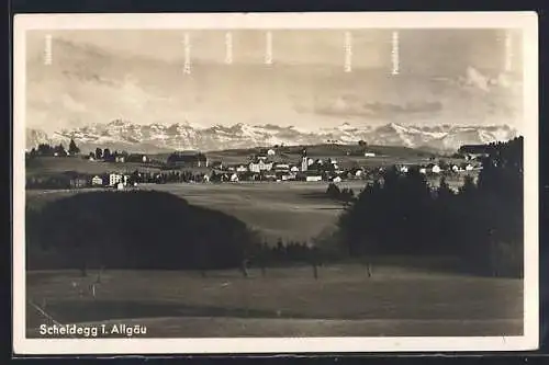AK Scheidegg, Gesamtansicht mit Zitterklapfen, Klipperen, Mittagspitze
