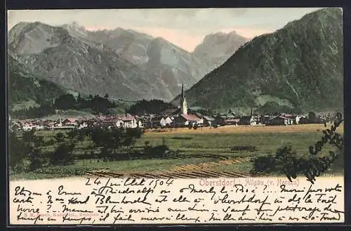 AK Oberstdorf i. Allgäu, Ortsansicht von Norden